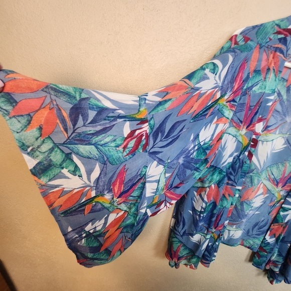 Rip Curl Blue Floral Kimono Top Large (5935) - Picture 2 of 7